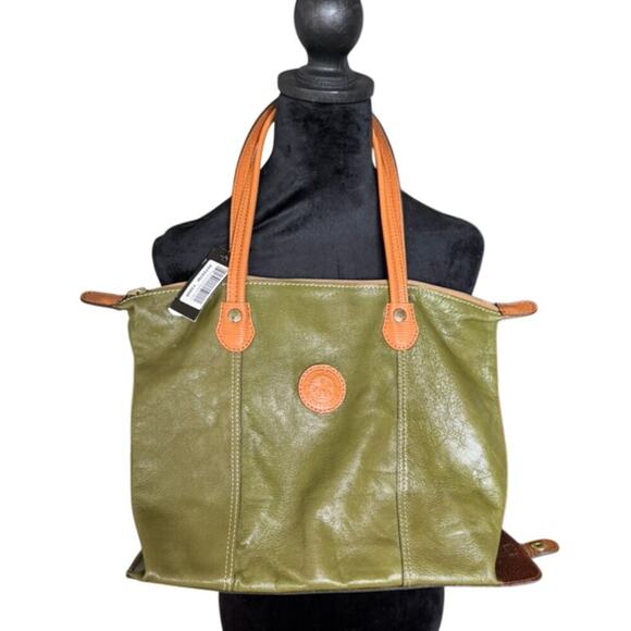 NWT RARE Rossi & Carusso Saddle Brown TRIPOLI Tote Bag - Picture 1 of 7